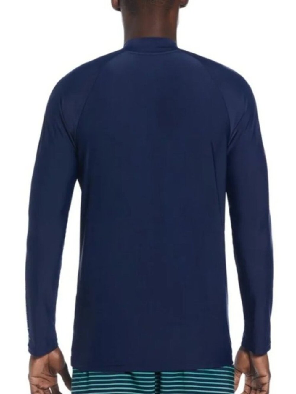 Nike Swim Long Sleeve Zip Hydroguard UPF40+ Rash Guard NESSE556-440 Men's S NEW - Picture 2 of 8